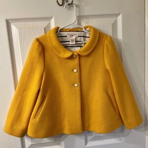 NWT Janie and Jack Yellow Coat Outerwear kids toddler size 4-5